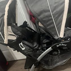 Sit n stand double stroller