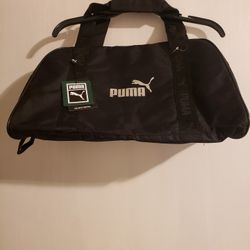 Puma Black Medium Sized Duffel Bag New With Strap