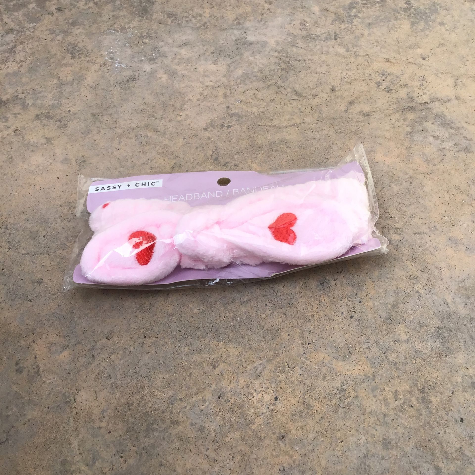 Sassy+Chic Headband Pink With Red Hearts