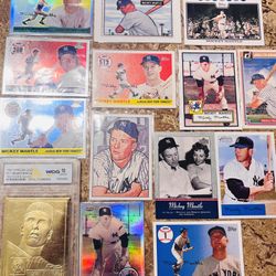 Mickey Mantle Card Lot With Golden Graded Card Included