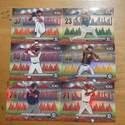2024 BOWMAN LOT OF 12 TOP 100 CHROME CARDS 
