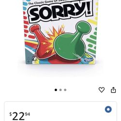 Hasbro Board Game “SORRY.!!”-NEW