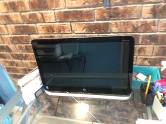 Hp touchscreen desktop with tempered glass and slide keyboard