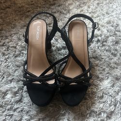 Black Bedazzled Heels