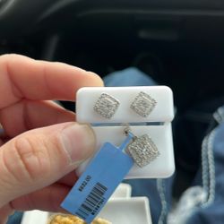 White Gold 14k Diamond Earrings 