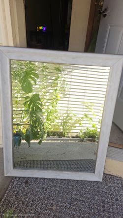 Rectangular Wall Mirror White Frame