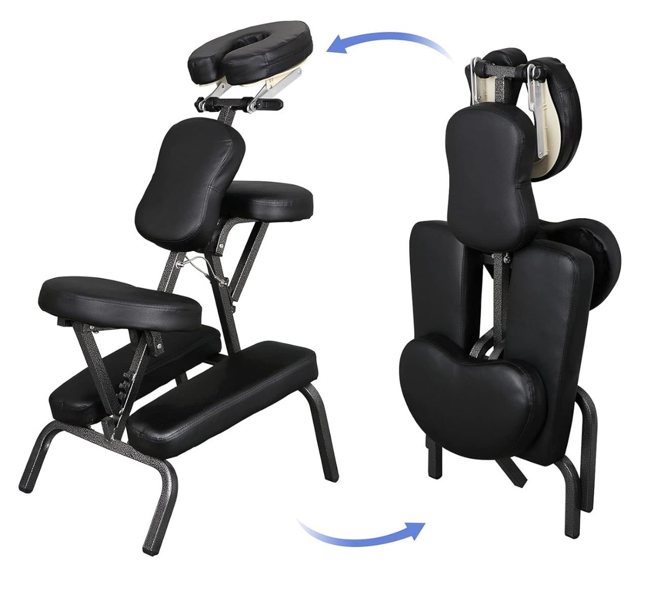 Massage Chair, Tattoo Therapy Chair, Black Foldable, Lightweight