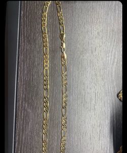 Gold Plated 14K Gold Figaro Link Chain