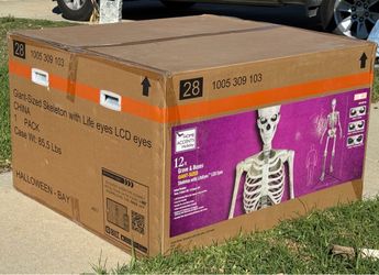 12’ Home Accents Skeleton LCD Eyes Sealed Box Estate Garage Find
