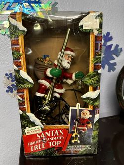 Vintage Mr. Christmas Santa Light Animated Tree Topper Decoration