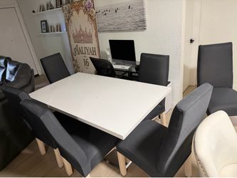 Dinning room table with 6 chairs and 6 bar stools
