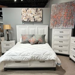 I'm selling a white bedroom set. Available in all sizes 