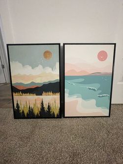 Scenic view canvases- set of 2
