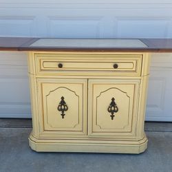 Vintage Marbletop Rolling Cabinet