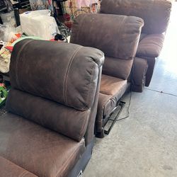 Brown Leather Recliner Couch