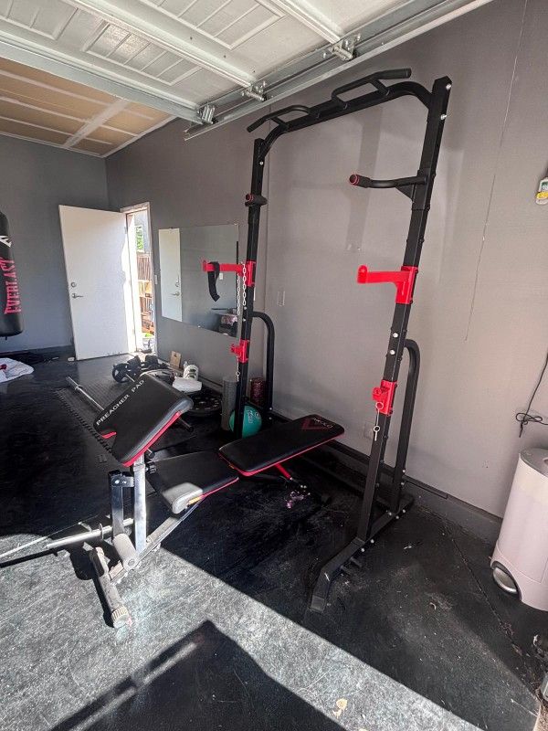 Weight Cage Bar And Bench