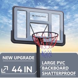 44 Inch Portable Basketball Hoop Goal System 4.8-10ft Adjustable - New In Box 
