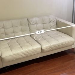 Free Comfy White Leather Loveseat From Ikea