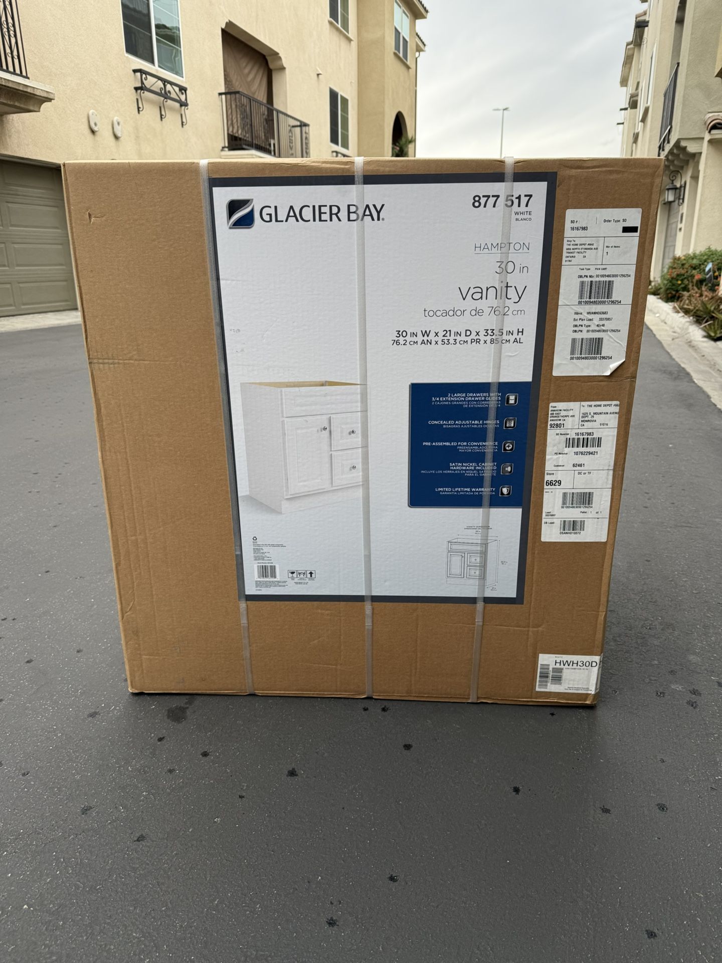 Glacier Bay 30in Bathroom Vanity - BRAND NEW