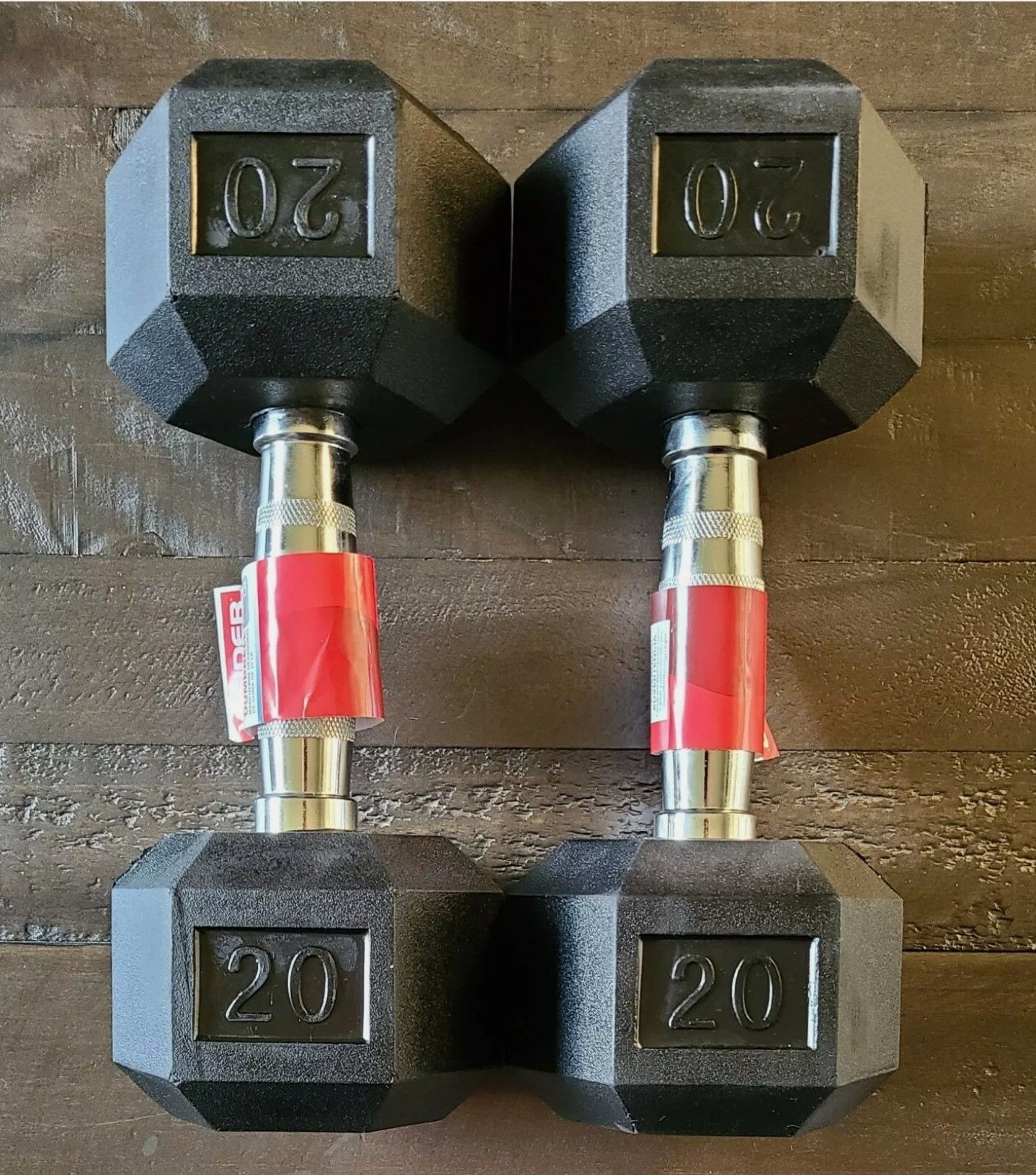 Weider Rubber Hex Dumbbell, 1 Pair of 20lb Weights (40 pounds in total)!