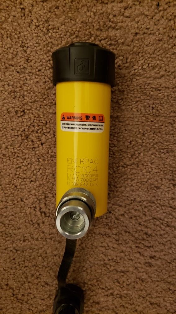 (NEW) Enerpac RC-104 Single-Acting Alloy Steel Hydraulic Cylinder with 10 Ton Capacity, Single Port, 4.13" Stroke