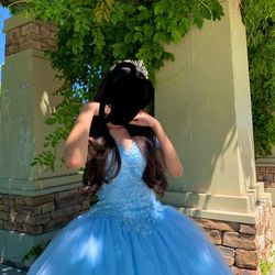 Blue Sweet 16 Dress -size S 