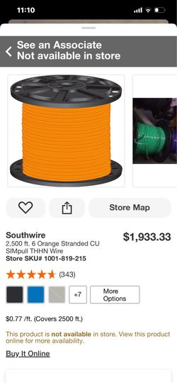Shop Southwire 2,500 ft. 6 Orange Stranded CU SIMpull THHN Wire