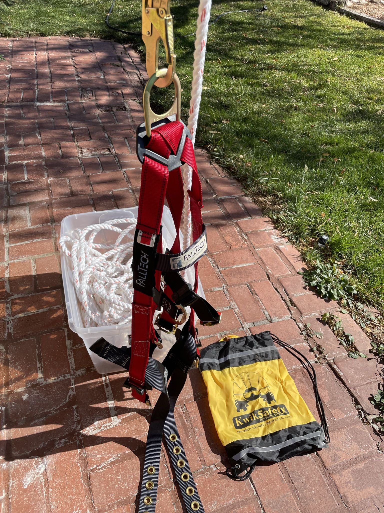 FallTech Safety Harness, Safety Lanyard W Rope Grab, 200’ Rope,All Products : American Fashion Style Bags On Sale