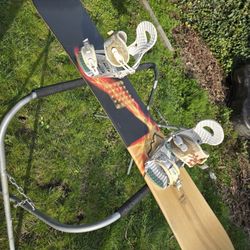 151cm Unknown Snowboard With Unknown Bindings 