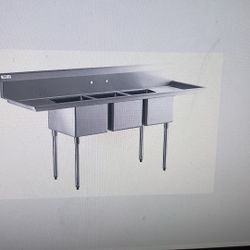 3 Compartment Sink With Two Drainboards