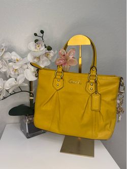 Coach Yellow Leather Satchel Handbag