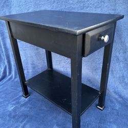 Side Table w/ Drawer, Small, Black, needs touch up or paint
