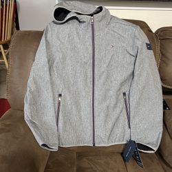 Tommy Hilfiger Men's Hooded Performance Soft Shell Jacket Water Resistant Wind Resistant Breathing Jacket Size Medium For Men