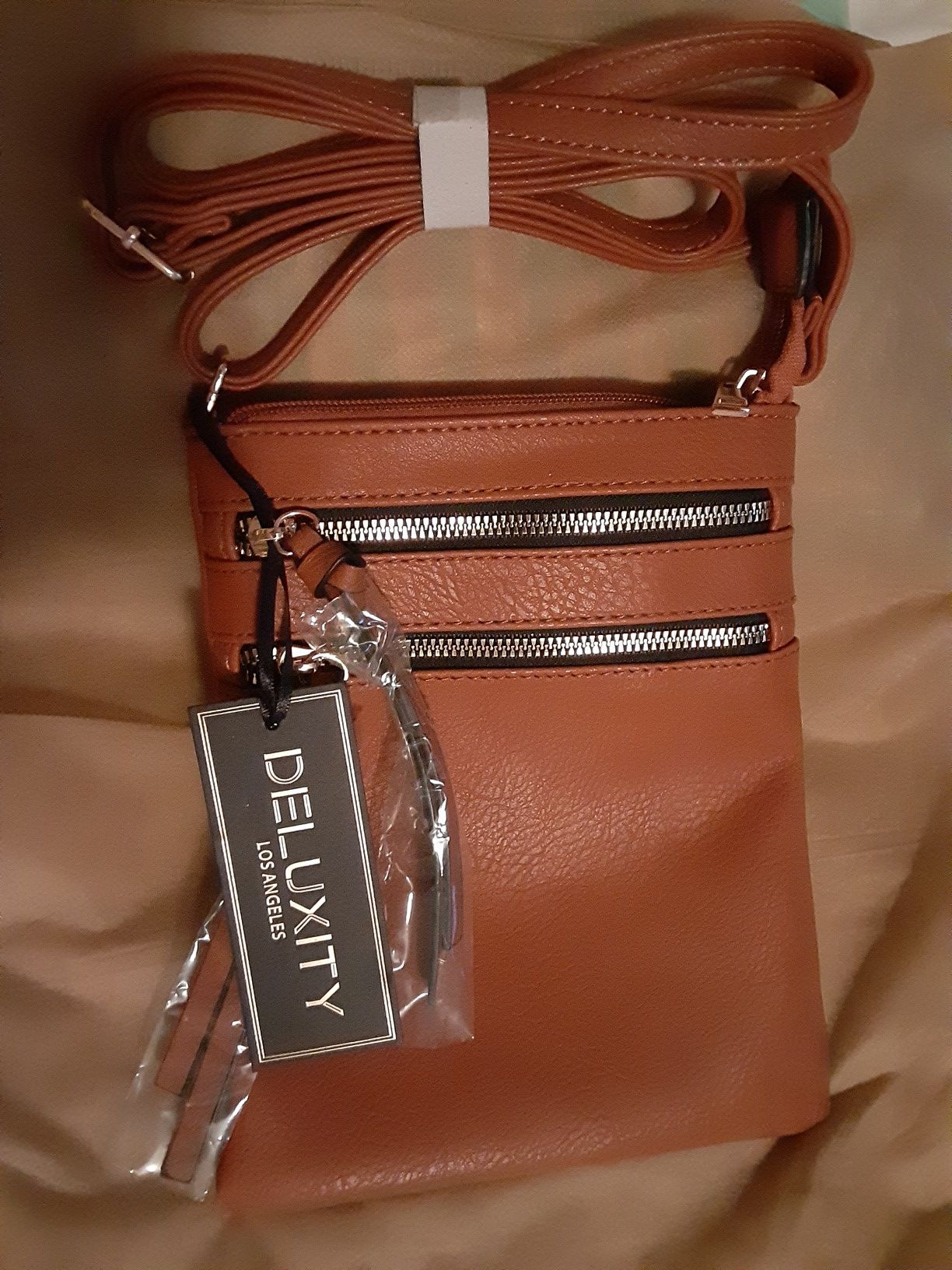 Real leather designer crossbody handbag bag new