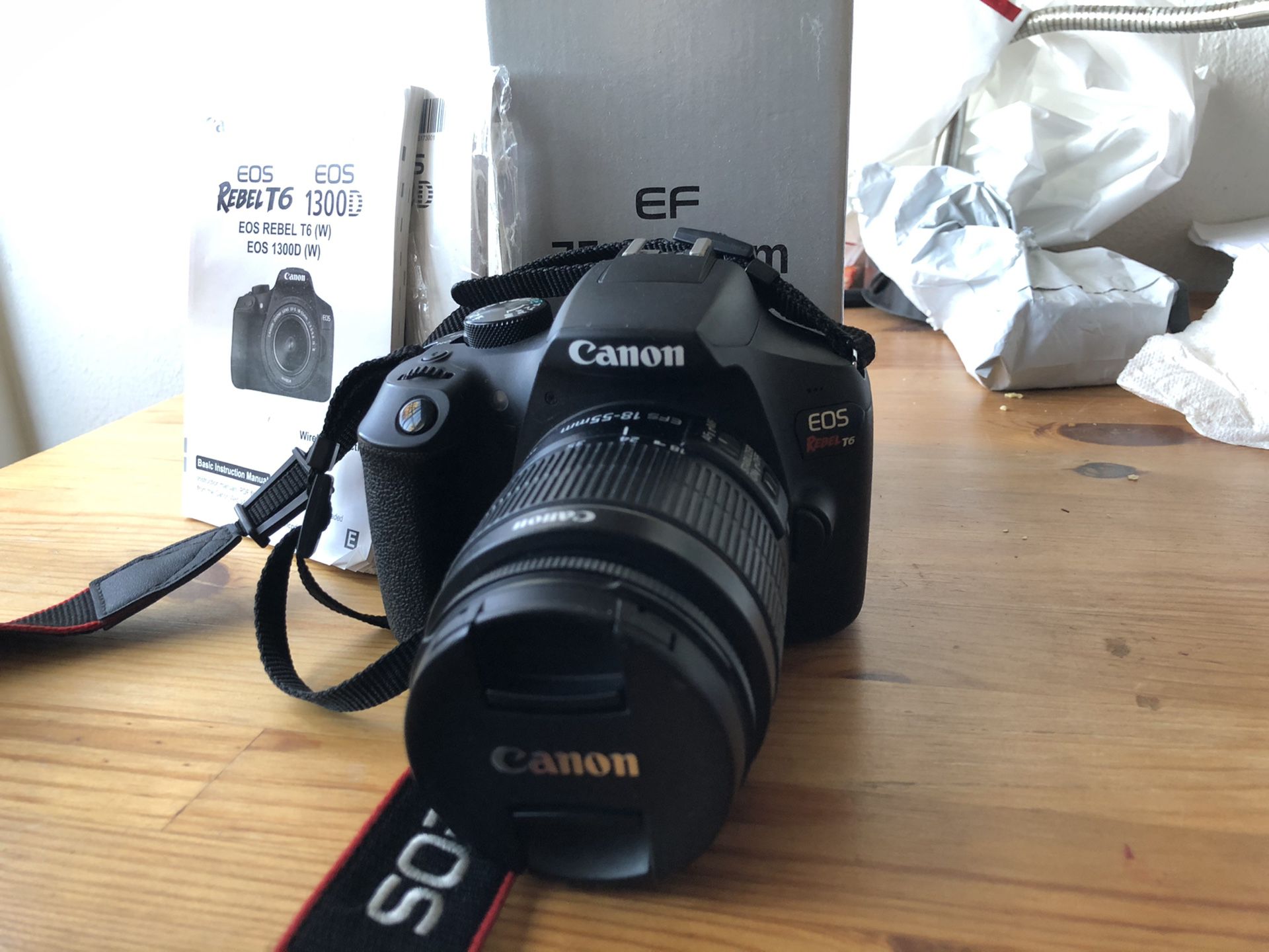 Canon EOS Rebel T6 Digital Camera + 18-55mm lenses + 75-300mm lenses
