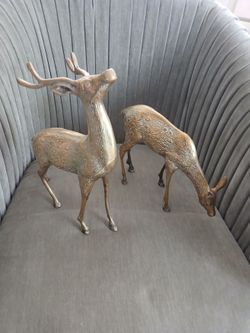 Solid Brass Deer Statues