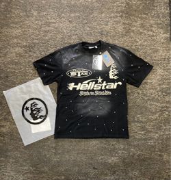 Hellstar black classic logo graphic t shirt large
