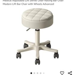 Comfortable Barstool Round Roller Stool Beauty Salon Medical Adjustable Lift Swivel Chair Rolling 