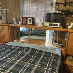 End Stands And Head Board Oak 