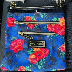 Betsey Johnson Crossbody Bag With Colorful Floral Pattern