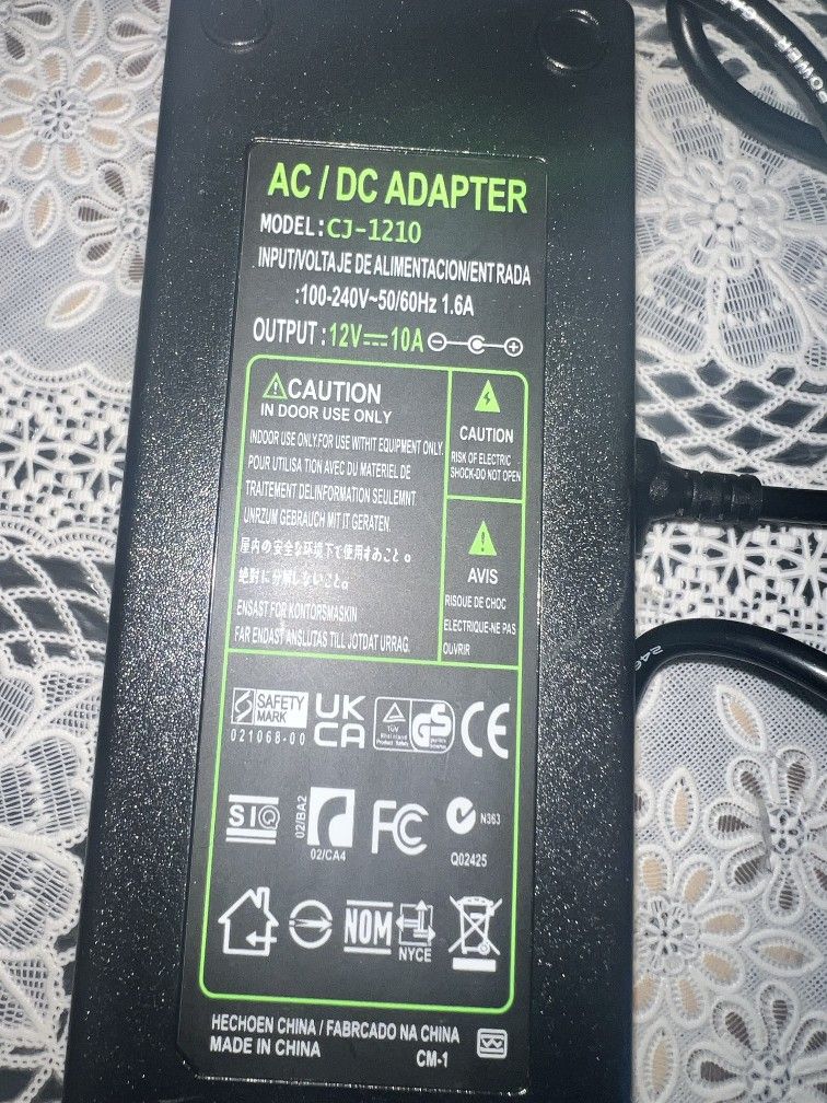 AC 100-240V to DC 12V 10A Power Supply Adapter Converter