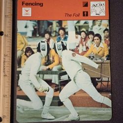 1979 Sportscaster Fencing The Foil Fabio Dal Sotto Large Over-Sized Card Vintage Collectible Italy