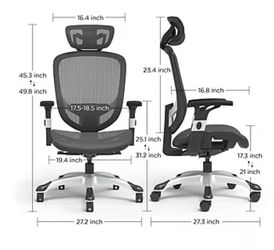 Staples Hyken Ergonomic Mesh Swivel Task Chair, Black