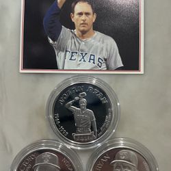 3 Nolan Ryan .999 Silver Coins