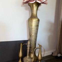 Vintage Antique Indian Hand Crafted Vases