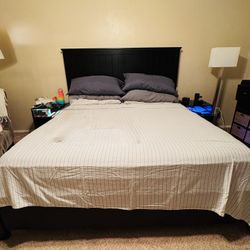 King bed frame with headboard