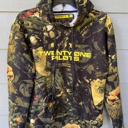 Twenty One Pilots Trench Concert Floral Camo Hoodie Jacket Mens Size S 