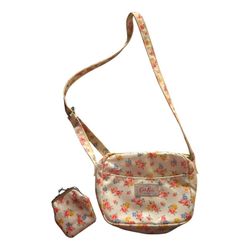 Cath Kidston Cath Kids Mini Crossbody Shoulder Bag & Wallet Red Flowers