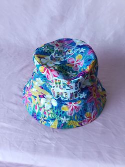 Nike Floral Just Do It Bucket Hat in Blue & Multicolor Like New