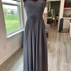 Grey Bridesmaid Gown From Bridal Warehouse